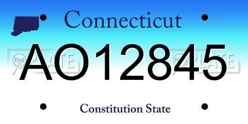 AO12845 Connecticut License Plate