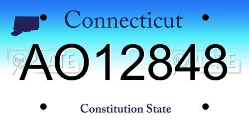 AO12848 Connecticut License Plate