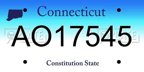 AO17545 Connecticut License Plate