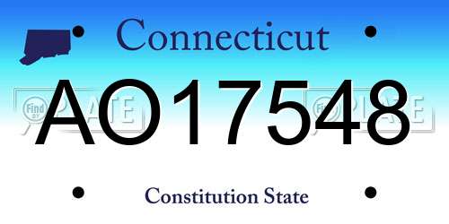 AO17548 Connecticut License Plate