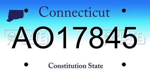 AO17845 Connecticut License Plate