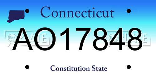 AO17848 Connecticut License Plate