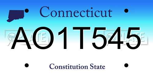 AO1T545 Connecticut License Plate