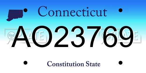 AO23769 Connecticut License Plate