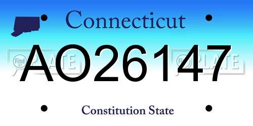 AO26147 Connecticut License Plate
