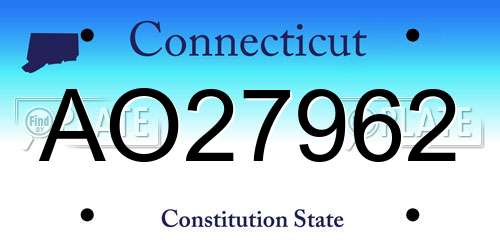 AO27962 Connecticut License Plate