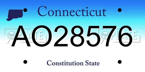 AO28576 Connecticut License Plate