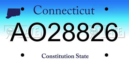 AO28826 Connecticut License Plate