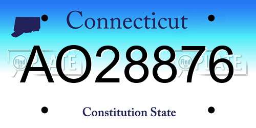AO28876 Connecticut License Plate