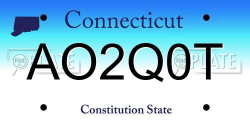 AO2Q0T Connecticut License Plate
