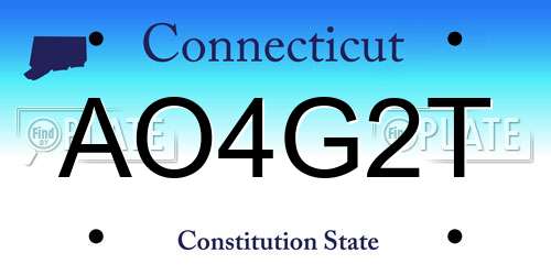 AO4G2T Connecticut License Plate