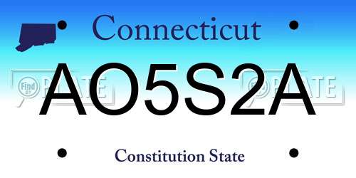 AO5S2A Connecticut License Plate