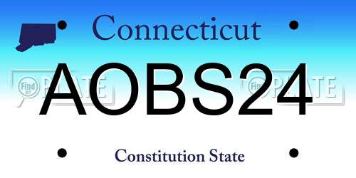 AOBS24 Connecticut License Plate