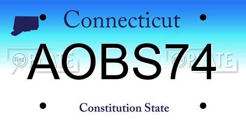 AOBS74 Connecticut License Plate