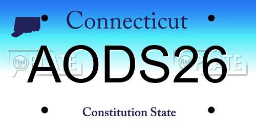 AODS26 Connecticut License Plate