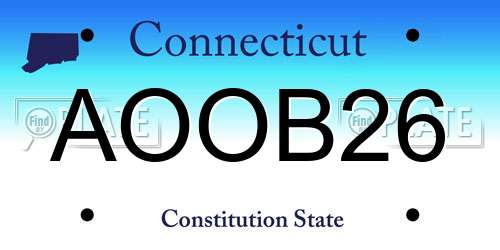 AOOB26 Connecticut License Plate