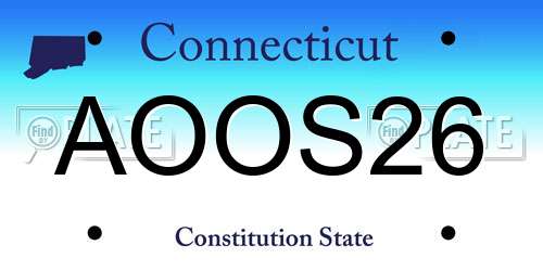 AOOS26 Connecticut License Plate