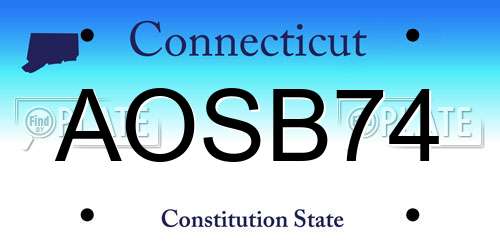 AOSB74 Connecticut License Plate