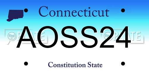 AOSS24 Connecticut License Plate