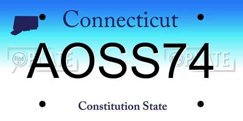 AOSS74 Connecticut License Plate