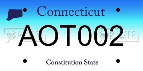 AOT002 Connecticut License Plate