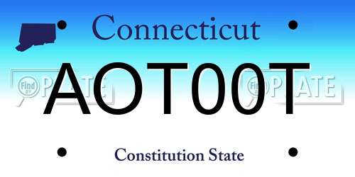 AOT00T Connecticut License Plate