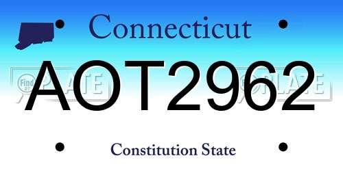 AOT2962 Connecticut License Plate