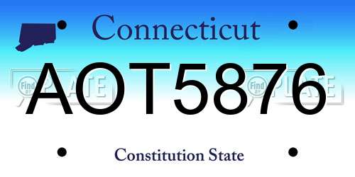 AOT5876 Connecticut License Plate