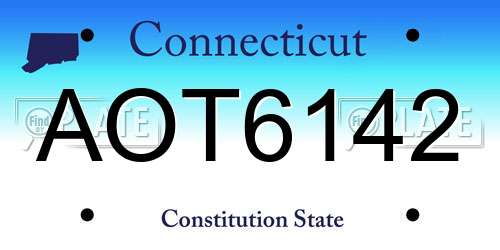 AOT6142 Connecticut License Plate