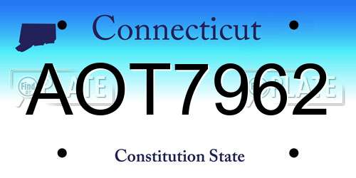 AOT7962 Connecticut License Plate