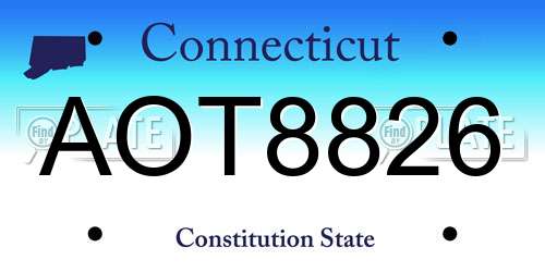 AOT8826 Connecticut License Plate