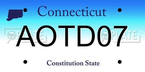 AOTD07 Connecticut License Plate