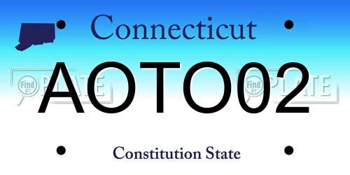 AOTO02 Connecticut License Plate