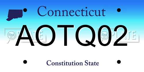 AOTQ02 Connecticut License Plate