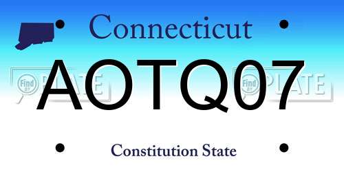 AOTQ07 Connecticut License Plate