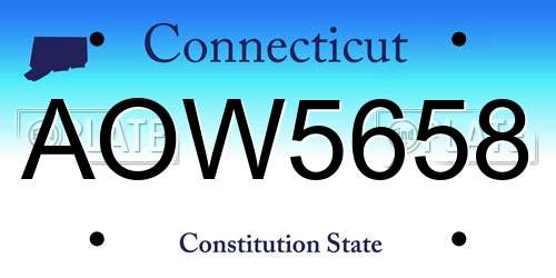 AOW5658 Connecticut License Plate