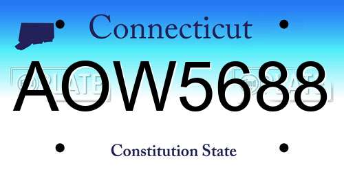 AOW5688 Connecticut License Plate