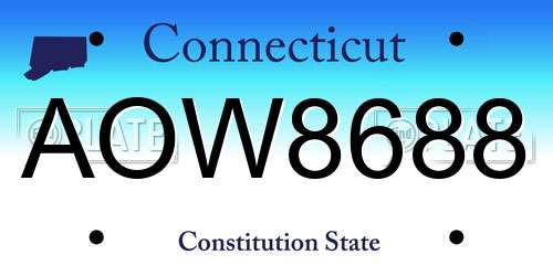 AOW8688 Connecticut License Plate