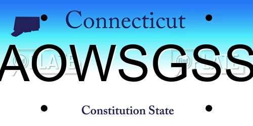 AOWSGSS Connecticut License Plate