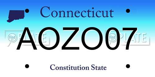 AOZO07 Connecticut License Plate