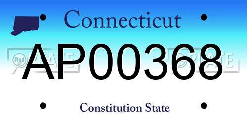 AP00368 Connecticut License Plate