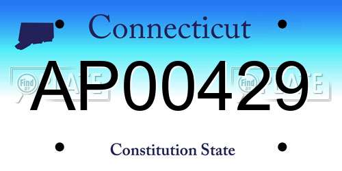 AP00429 Connecticut License Plate