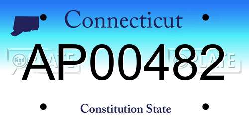 AP00482 Connecticut License Plate