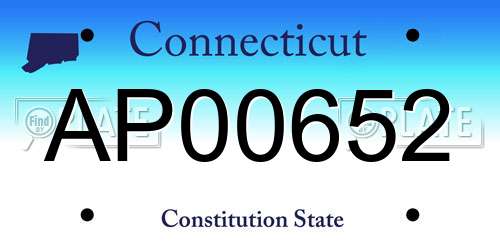 AP00652 Connecticut License Plate