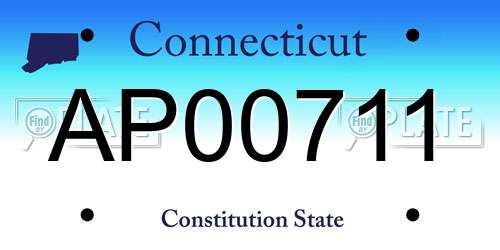 AP00711 Connecticut License Plate