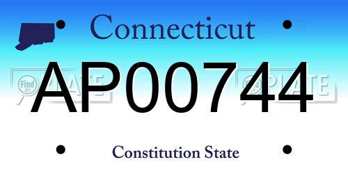 AP00744 Connecticut License Plate