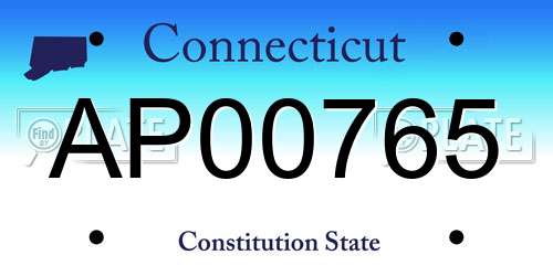 AP00765 Connecticut License Plate