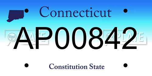 AP00842 Connecticut License Plate