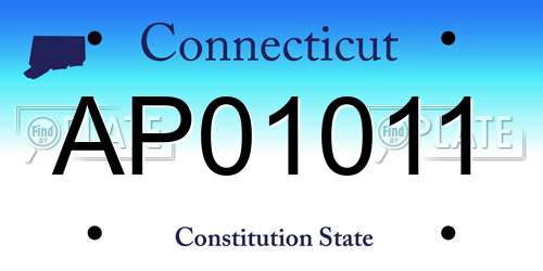AP01011 Connecticut License Plate