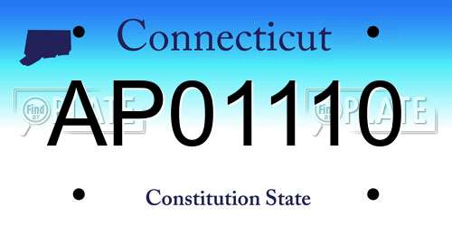 AP01110 Connecticut License Plate